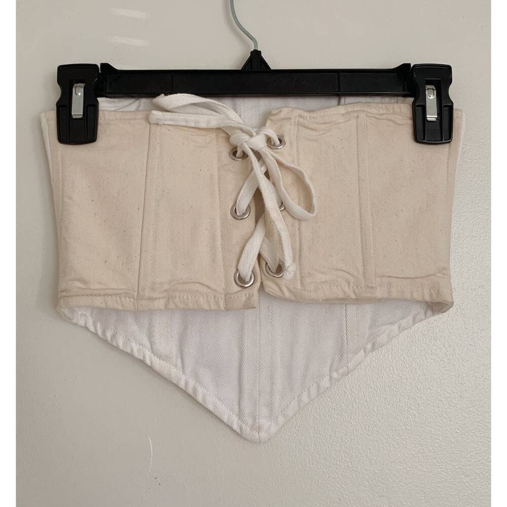 Bone White EB Denim x Revolve Denim Corset S - Picture 7 of 10